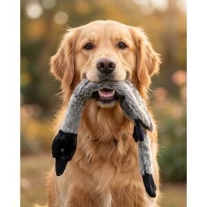 Multipet Cuddle Buddies Empty Nesters Gray Goose Stuffing Free Dog Toy NEW